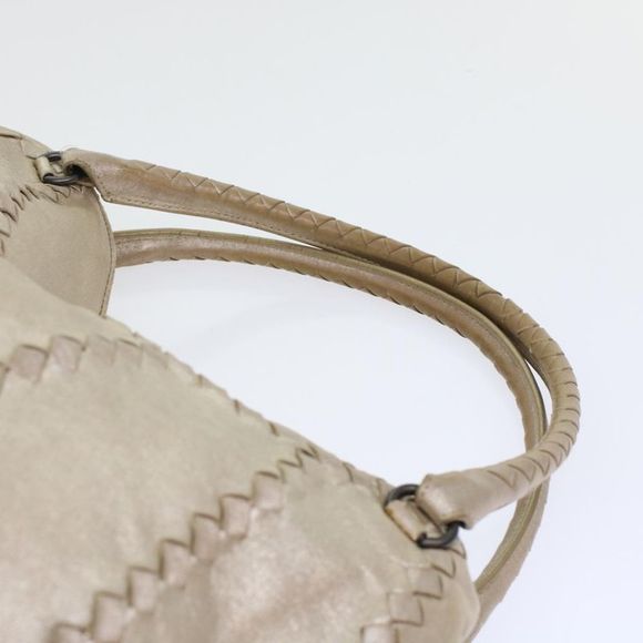 Pre Loved BOTTEGAVENETA  BOTTEGA VENETA INTRECCIATO Hand Bag Leather Gold Auth - Picture 8 of 10